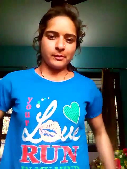 Village girl open her dress