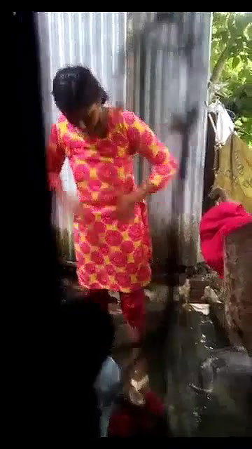 next door young girl outdoor shower filmed
