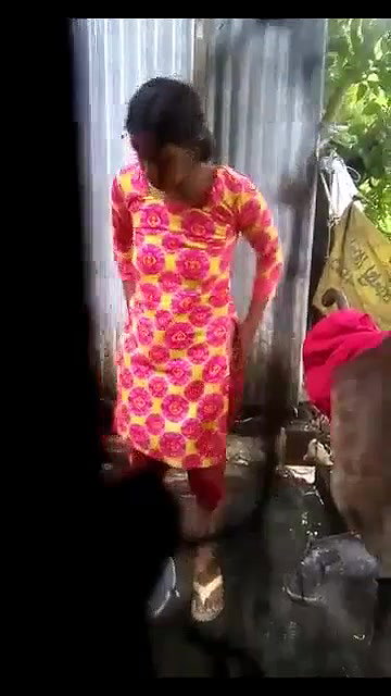 next door young girl outdoor shower filmed