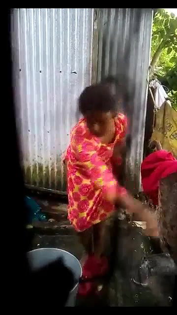 next door young girl outdoor shower filmed