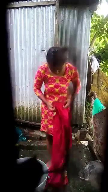 next door young girl outdoor shower filmed