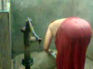 bbw indian bhabhi taking shower from pump