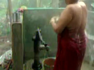 bbw indian bhabhi taking shower from pump