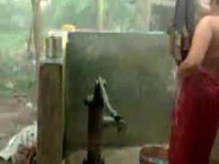 bbw indian bhabhi taking shower from pump