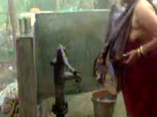 bbw indian bhabhi taking shower from pump