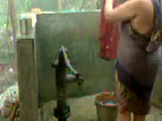 bbw indian bhabhi taking shower from pump