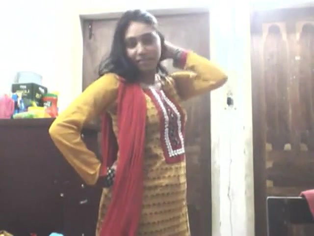 bengali girl in shalwar suit striping and trying dresses