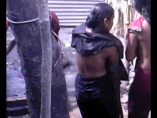 juicy young village girl outdoor shower boobs exposed