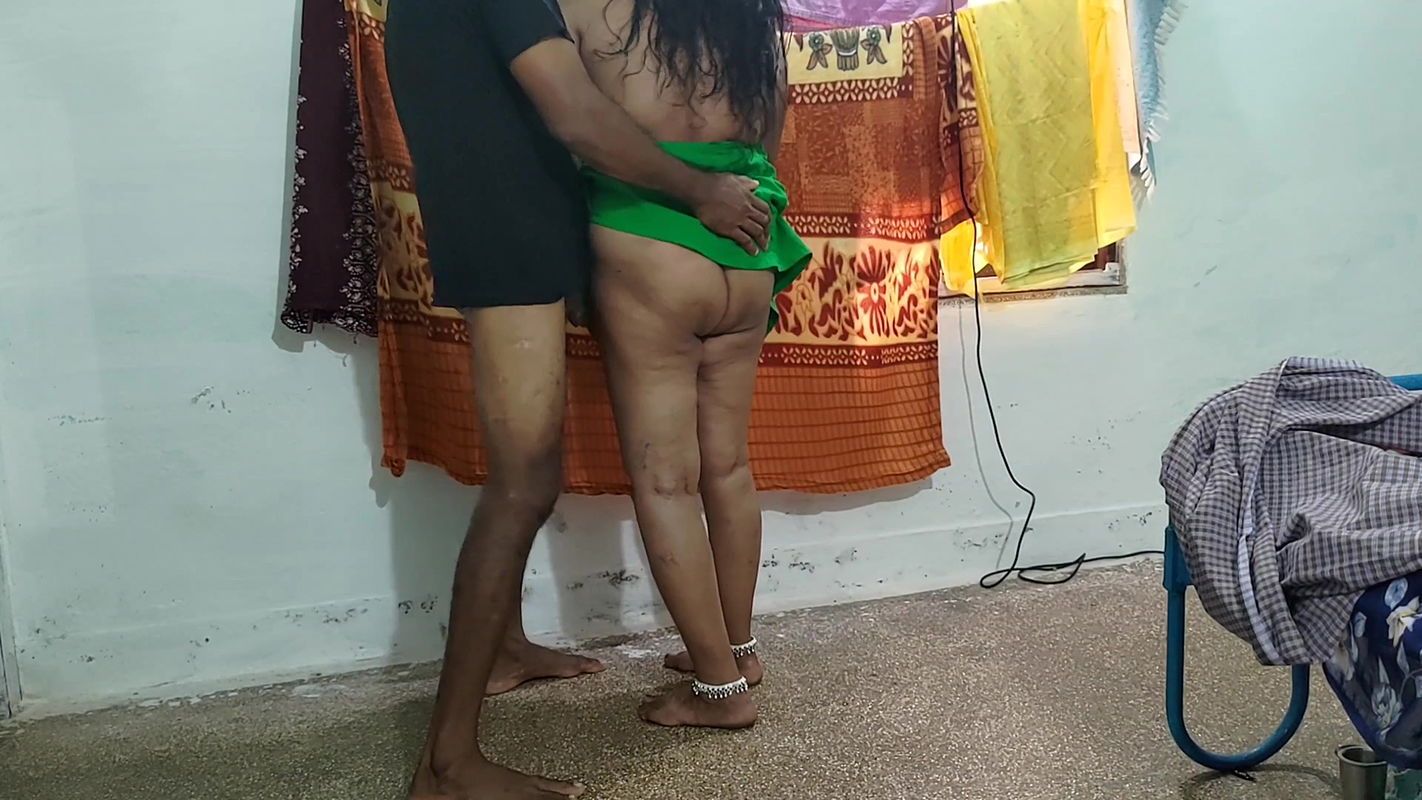 Aunty was tying the skirt and fixing the cloth and I stroked her and made her romantic