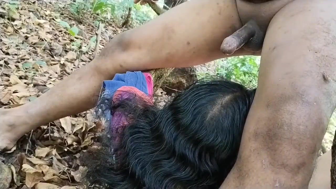 A friend who took a college girl to the forest and slapped her hard the mouth, Deepthroat her mouth in forest with husband c