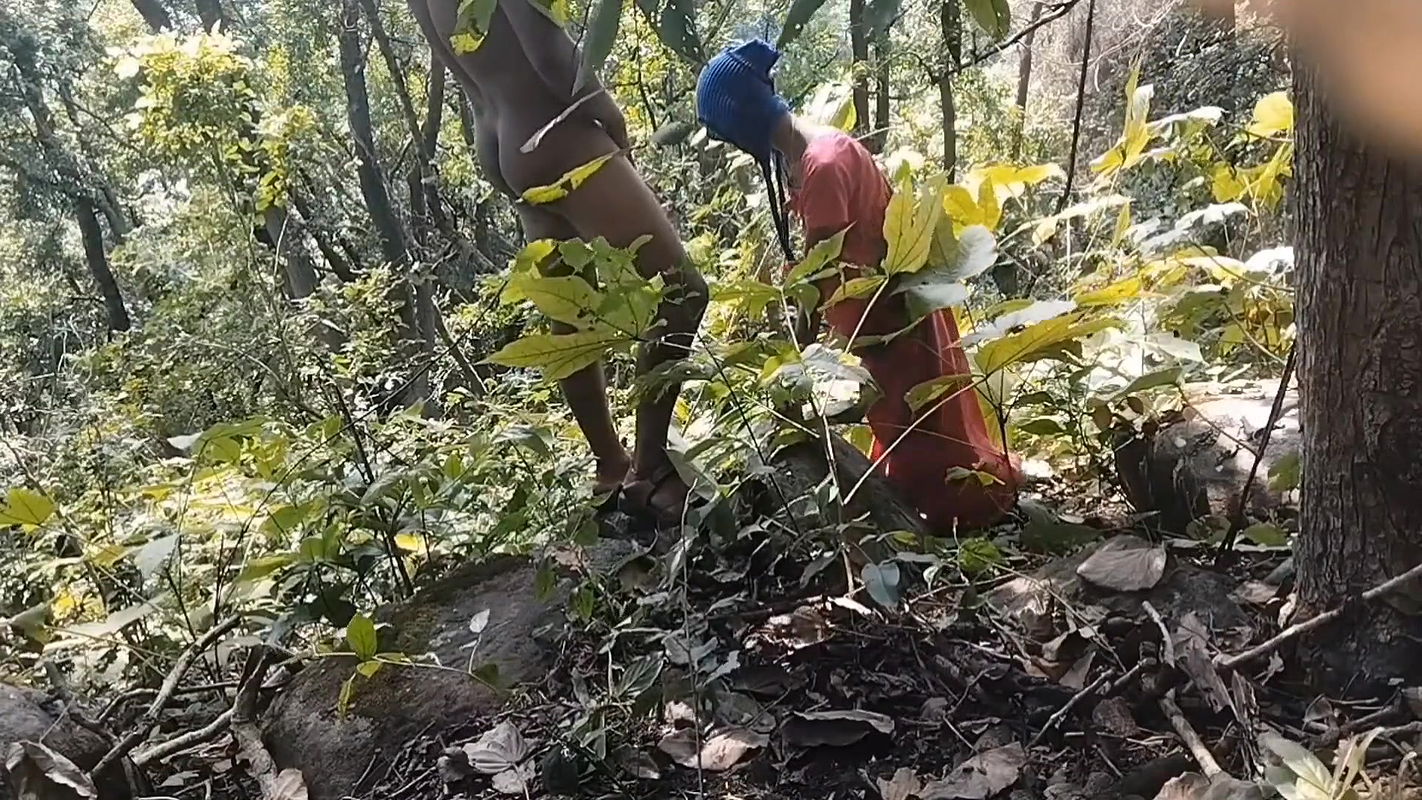 Young hot indian desi girl fucking hard with her stranger in jungle, A hot teen girl was fucking hard and blowjob with her stepb