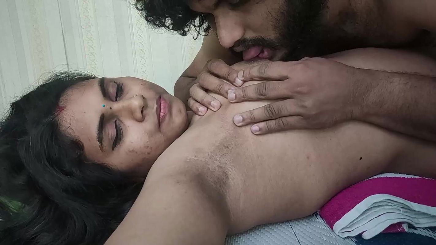 BDSM both hands and legs tied on both end of bed chocolate eat from navel hole saree removal panty only boobs and nipple suck