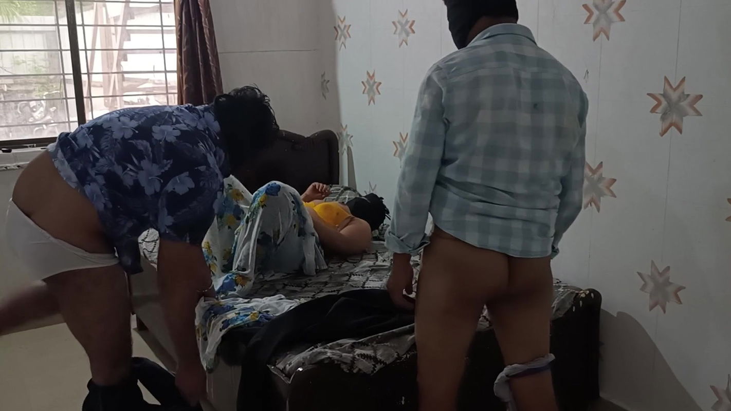 Desi House Keeper Gangbang Threesome Doggy Style Hard-core Fucking With House Owner And Stepbrother