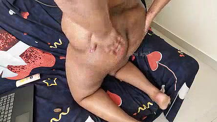 Teenage girl enjoying massaging body with cream alone