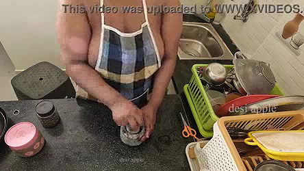 my maid getting horny while washing dishes