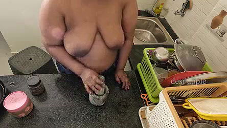my maid getting horny while washing dishes
