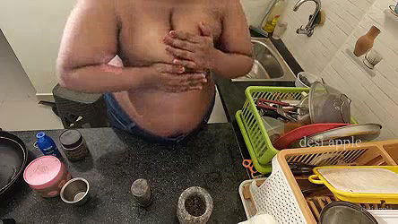 my maid getting horny while washing dishes