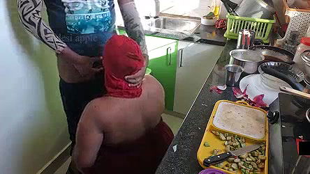 My friend wife getting mouth fucked while cooking in kitchen