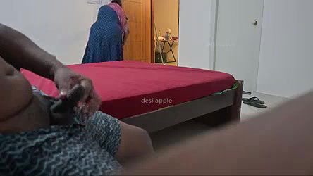 maid doing handjob for owner