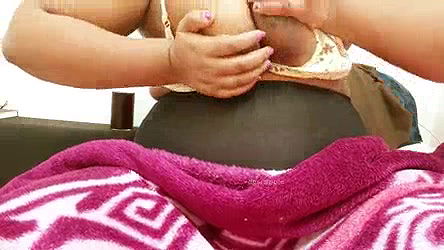 Japanese sexy milf playing with boobs