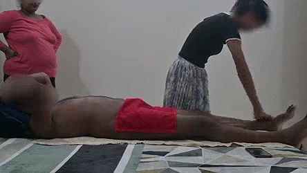 Happy ending massage infront of step sister
