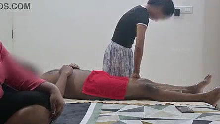 Happy ending massage infront of step sister