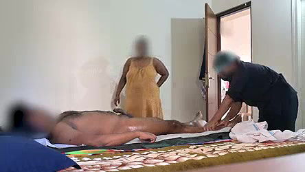 Flashing dick to massage girls