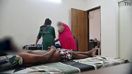 Flashing dick to maid riya infront of wife turned to threesome