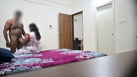 Blowjob and hardcore fucking with wife while maid cleaning room