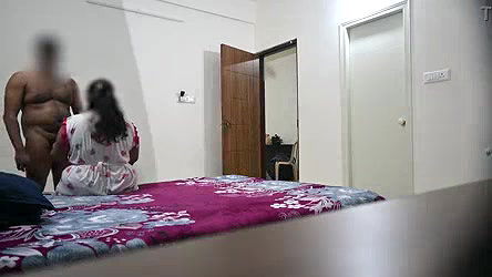 Blowjob and hardcore fucking with wife while maid cleaning room