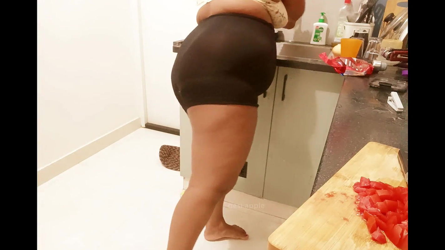 Big ass Latina Maid working in kitchen