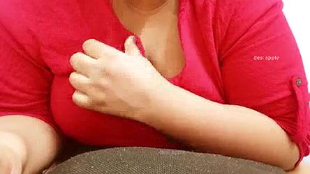 Asian milf playing with boobs