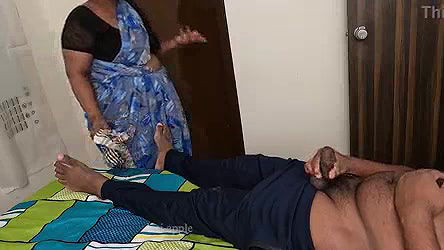 Andhra maid jerking young boy dick while working