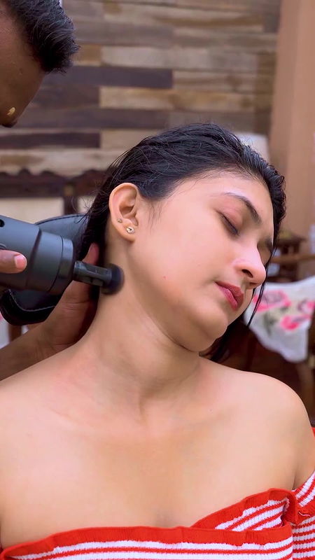 :Lucky guy massaging milky white girl boobs and face