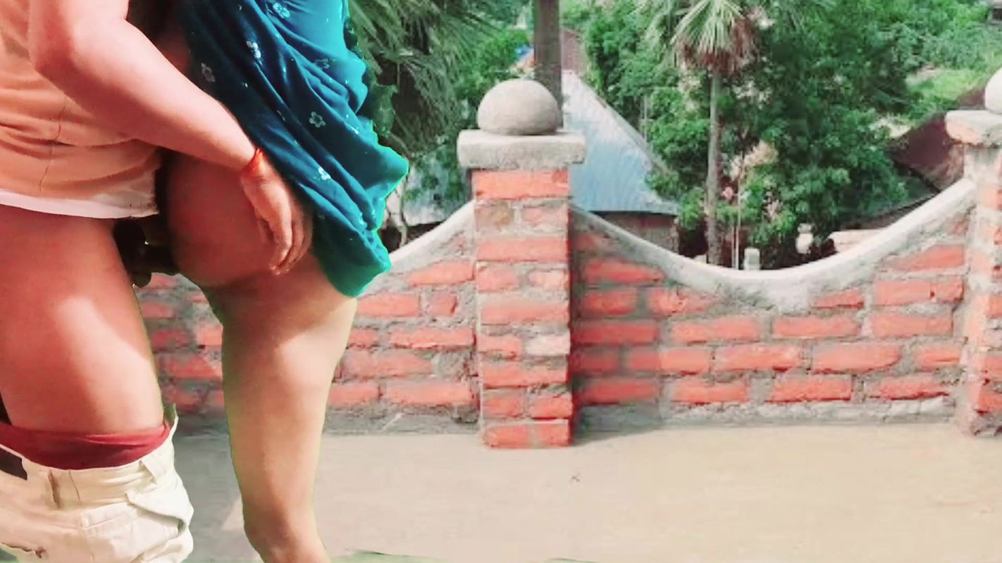 Boobs pressing outdoor