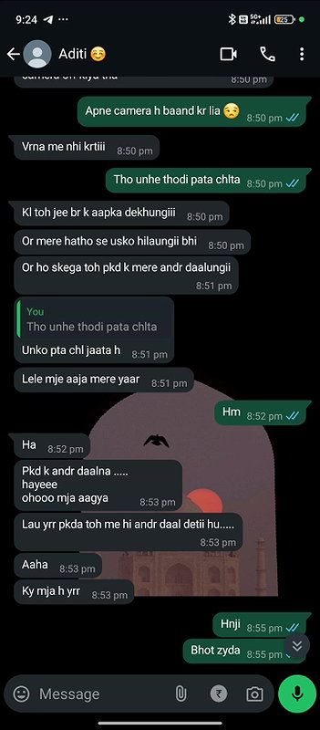 Girlfriend ke sath ki chats on whatsapp Chut se nikla paani ladki ne liye maze