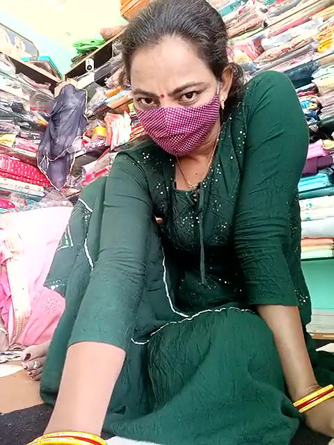 Horny Bhabi in Green Salwar Showing Pussy and Ass in Shop