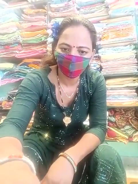 Horny Bhabi in Green Salwar Showing Pussy and Ass in Shop