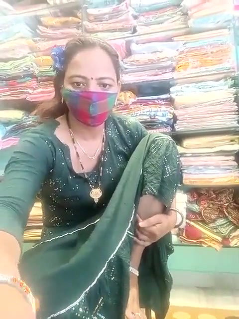 Horny Bhabi in Green Salwar Showing Pussy and Ass in Shop