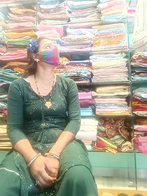 Horny Bhabi in Green Salwar Showing Pussy and Ass in Shop