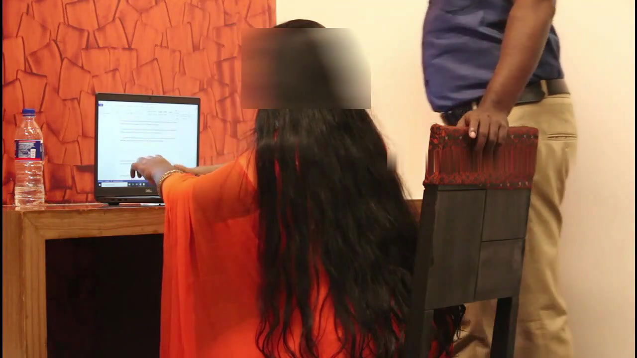 Wife Fucks Manager in Office Transparent Saree