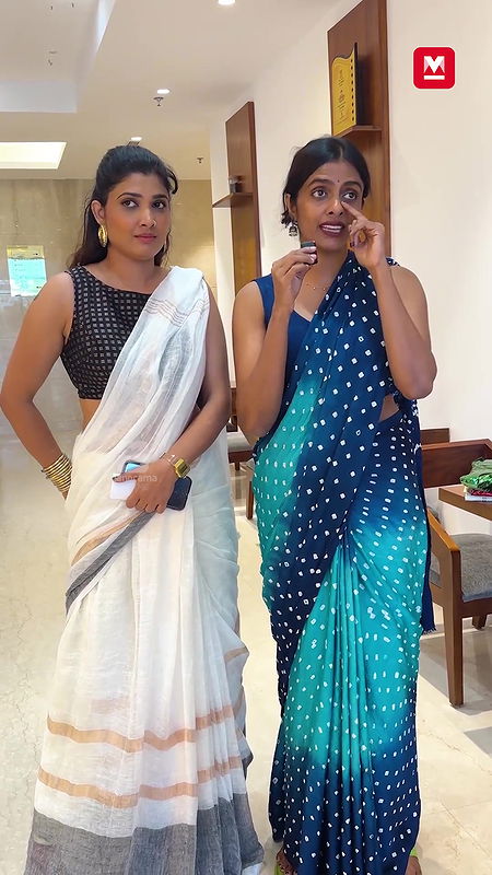 Divya prabha and Kani kusruti in sleeveless blouse giving reply to reporters