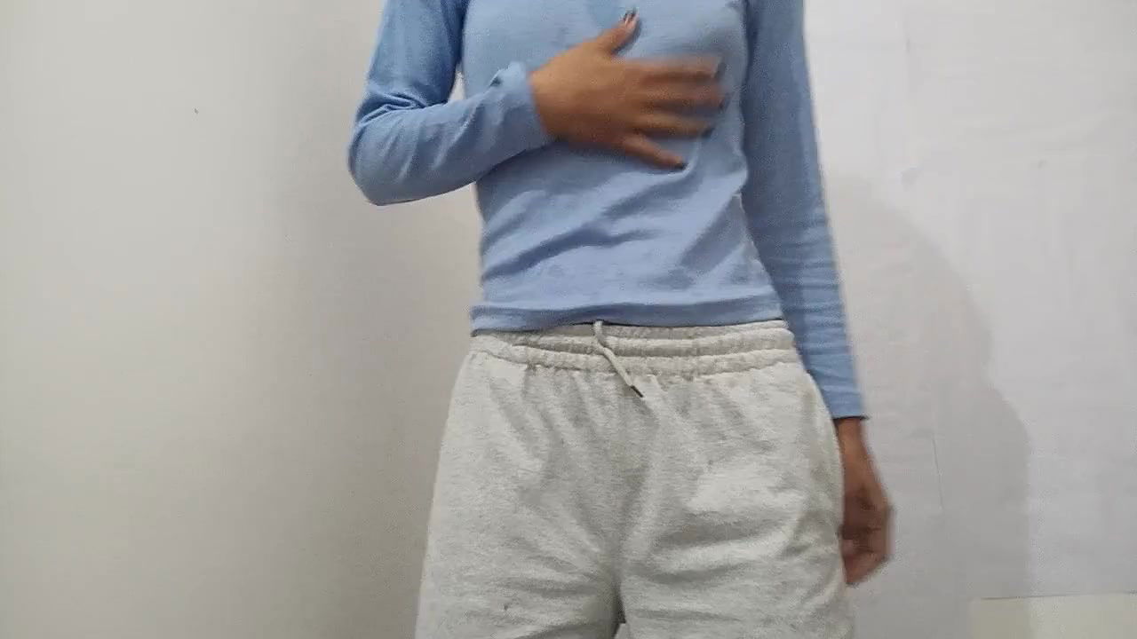 Busty girl solo masturbation & squirts!