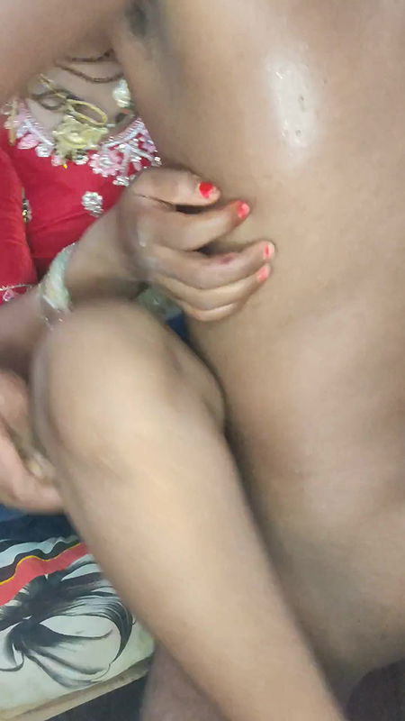 Left Stepsister of Indian Village in Lal Saari, Left Aunty of Indian Village in Lal Sari