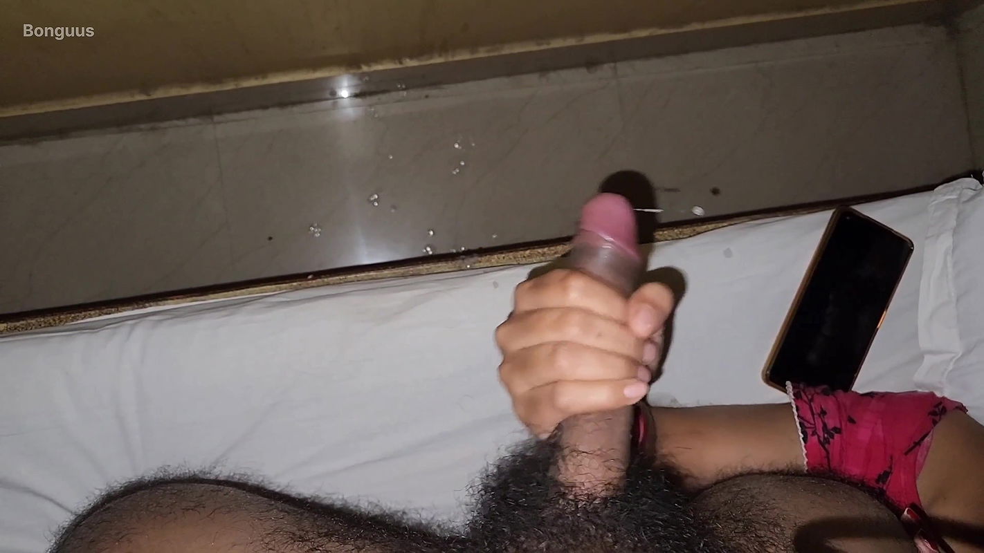 Sexy Stepsister Giving Handjob to Her Stepbrother to Cum