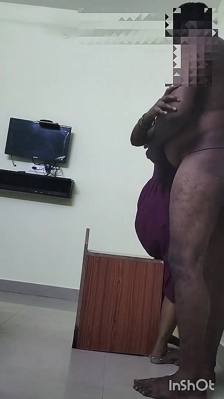 Tamil Husband and Wife Standing Romance Fuck with Fingering