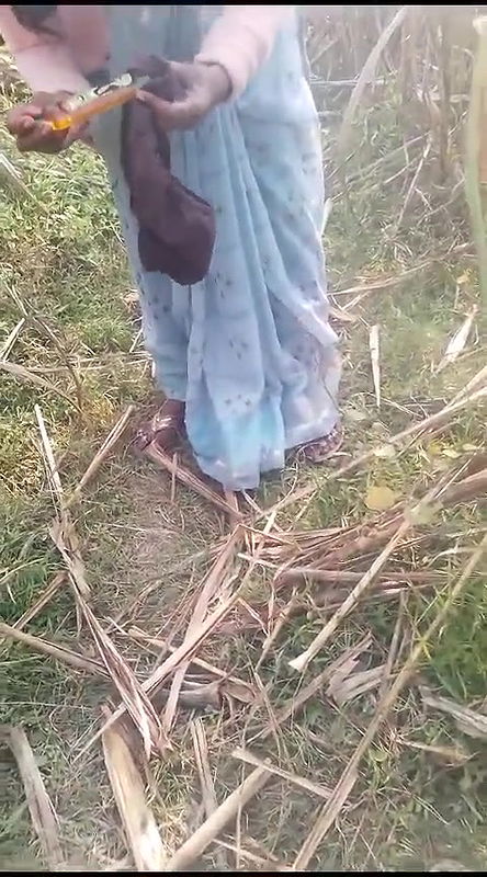 Bhabhi ko khet me jakar ungli bur me dal diya