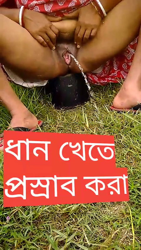 peesing in paddy fields