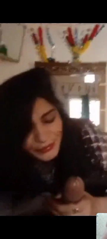 Beautiful girl giving blowjob to cousin and then capturing his dick in her phone