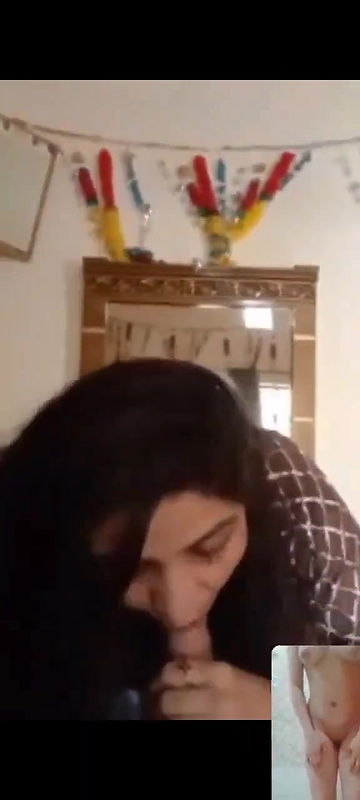 Beautiful girl giving blowjob to cousin and then capturing his dick in her phone